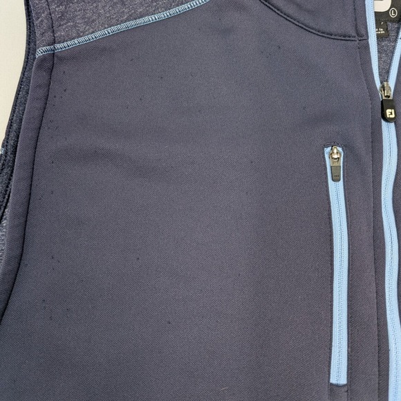 FJ FootJoy Golf Vest Mens Large Gray Blue Zip Pocket Sleeveless Athleisure - Picture 5 of 8